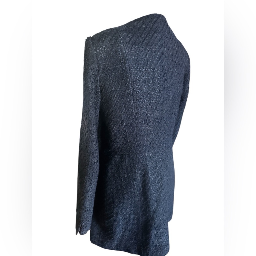 ZARA NWT LONG NAVY BLUE STRUCTURED BLAZER, Size L - Picture 11 of 14